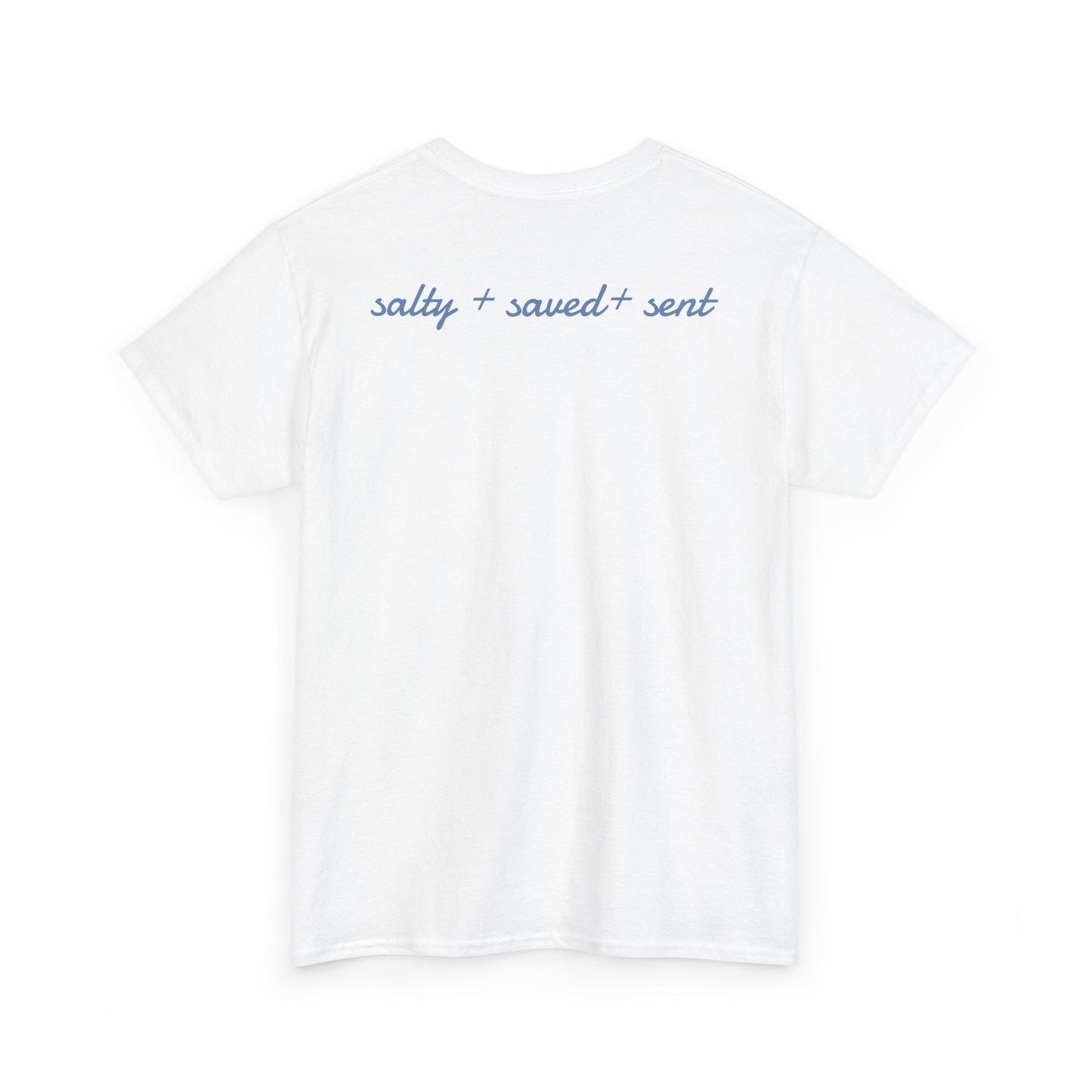 salty + saved + sent T-Shirt | minimalist script coastal faith tee