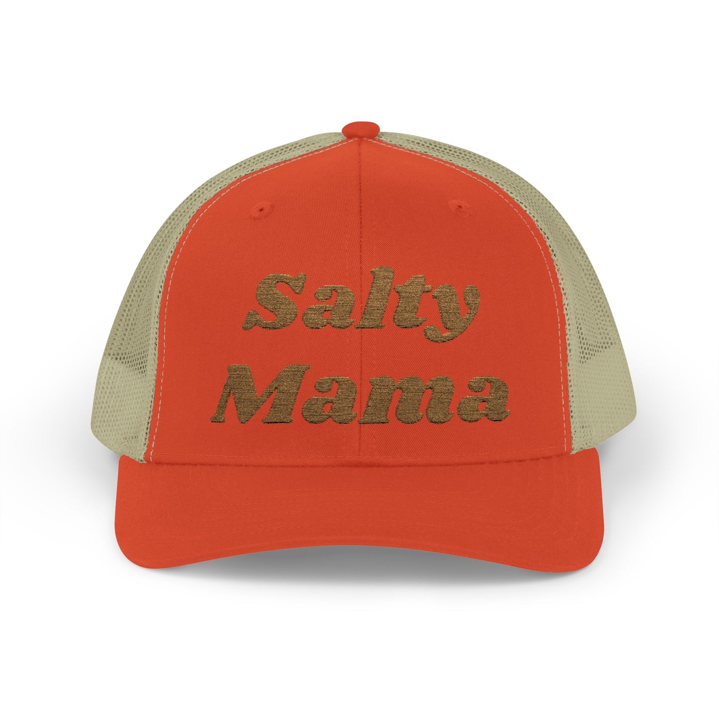 Salty Mama Trucker Hat — Sparkle Gold Text Snapback Cap