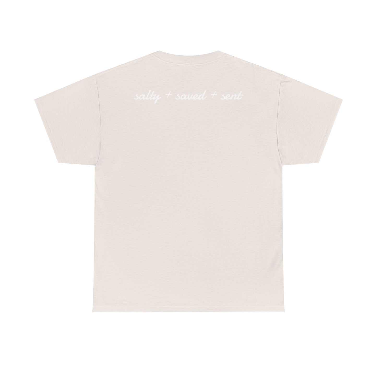 salty + saved + sent T-Shirt | minimalist script coastal faith tee