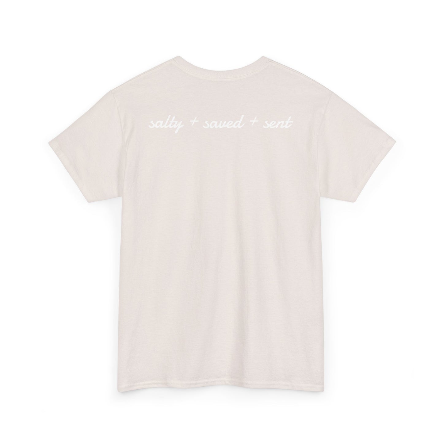 salty + saved + sent T-Shirt | minimalist script coastal faith tee