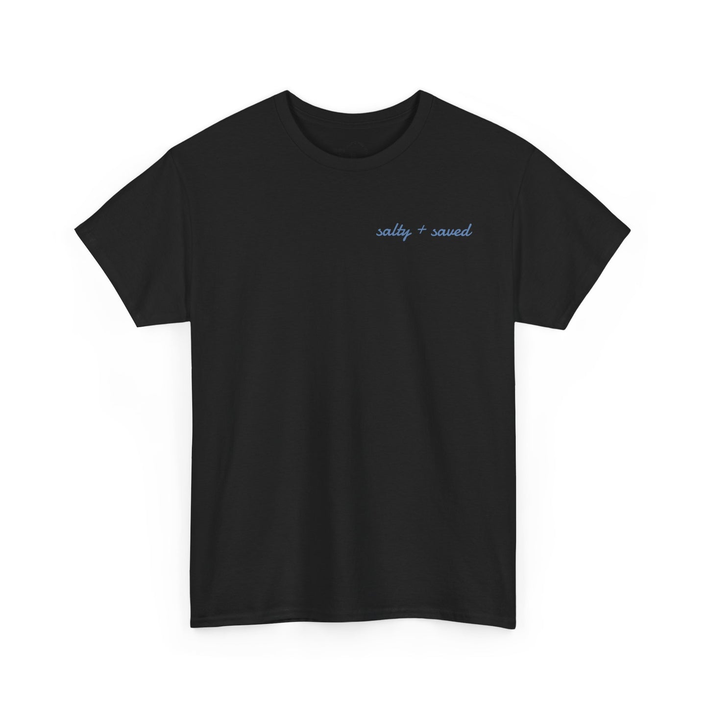 salty + saved + sent T-Shirt | minimalist script coastal faith tee
