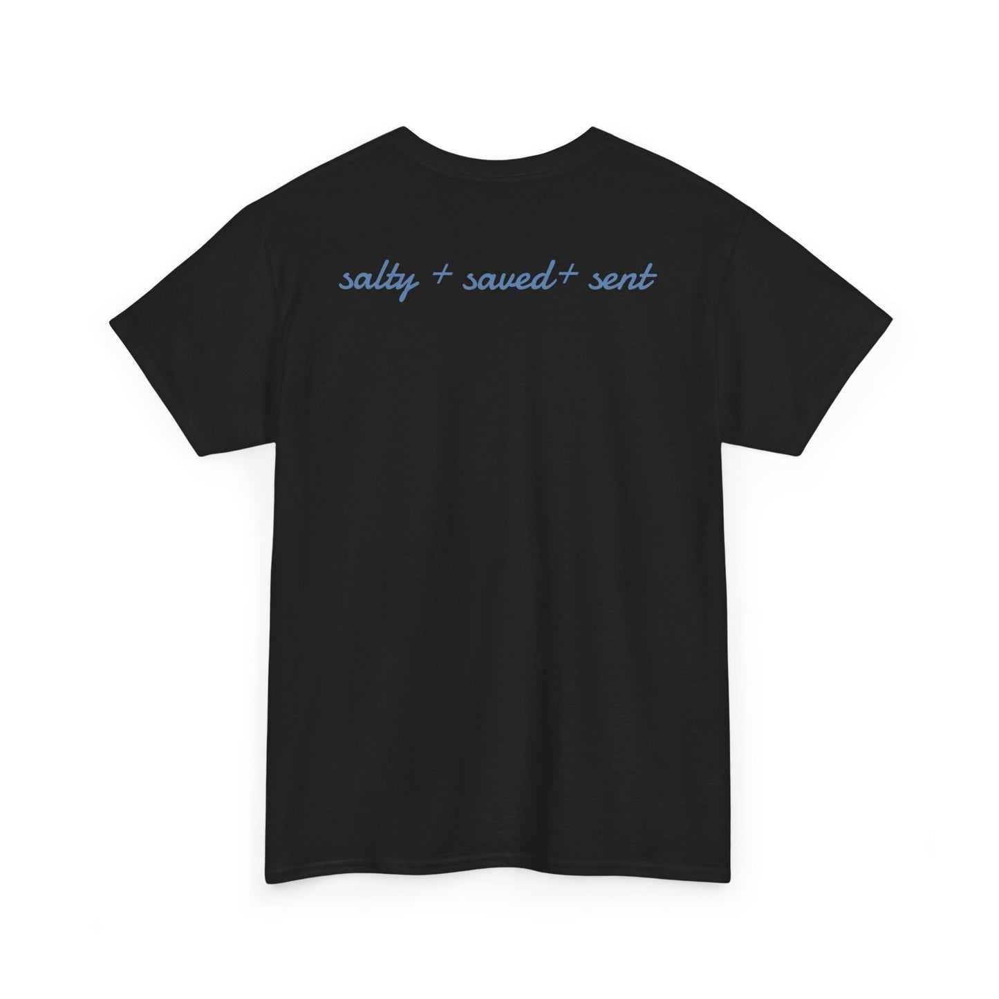 salty + saved + sent T-Shirt | minimalist script coastal faith tee